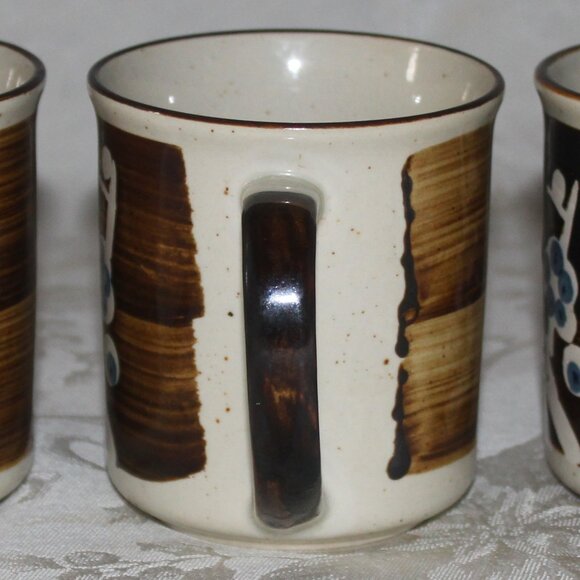 Speckled Otagiri Style Stoneware Mugs | Vintage Hand Painted Retro Mugs - Picture 9 of 16